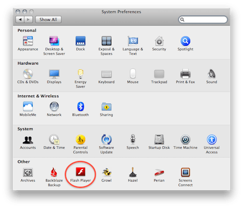 adobe flash player mac os x 10.3 9